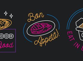 Restaurant neon billboard vector