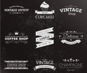 Retro style labels pack vector