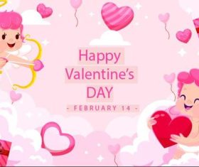 Romantic Valentine’s Day template vector