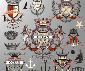 Sailing badges collection vector