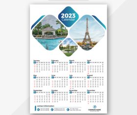 Scenery background 2023 calendar vector