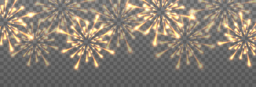 Set off golden fireworks vector