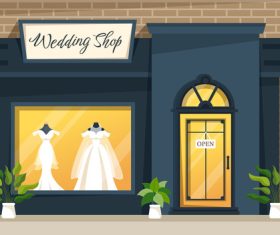 Show the wedding dress vector displayed in the window
