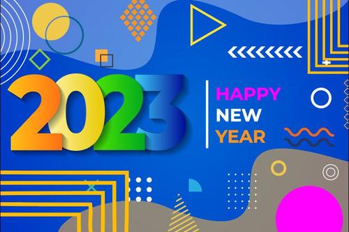 Simple backgroundhappy new year 2023 abstract vector