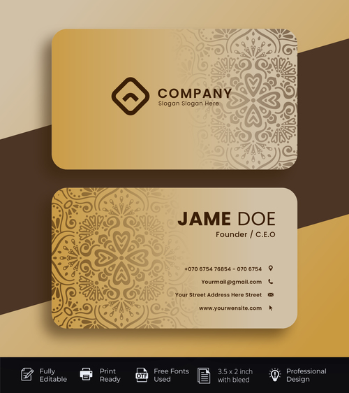 Simple luxury business card vector