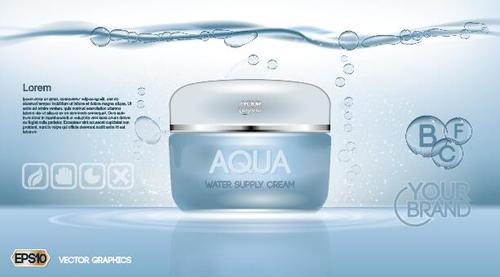 Skin cream brand cosmetics poster vector