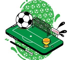 Soccer live sport streaming mobile app vector