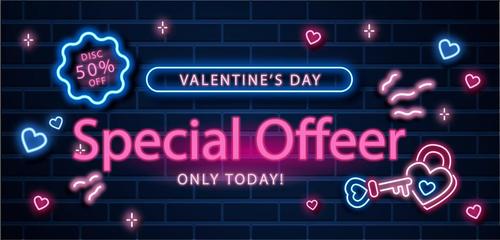 Special offer valentines day sales background vector