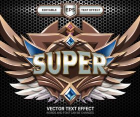 Super game badge with editable text effect vector