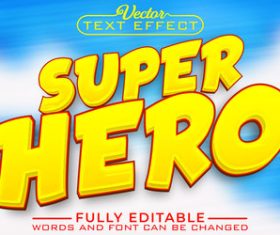Super hero text effect vector