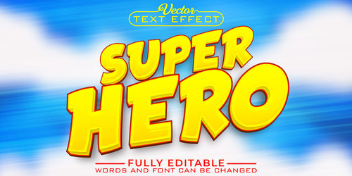 Super hero text effect vector