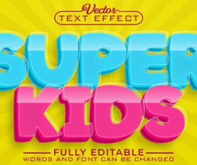 Super kids text effect vector