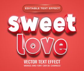 Sweet love editable text effect vector