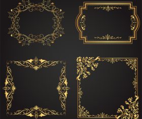 Swirl border ornaments frame vector