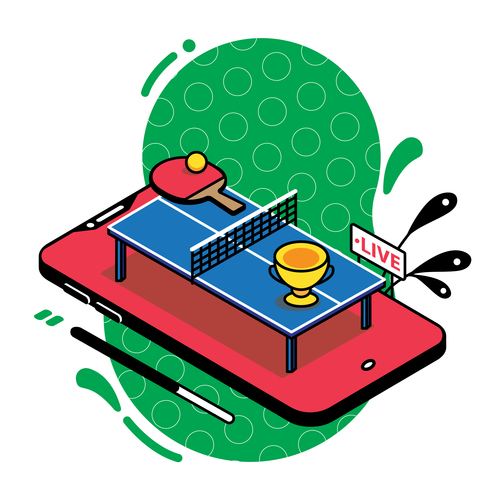 Table tennis live sport streaming mobile app vector