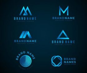 Technological logo collection vector