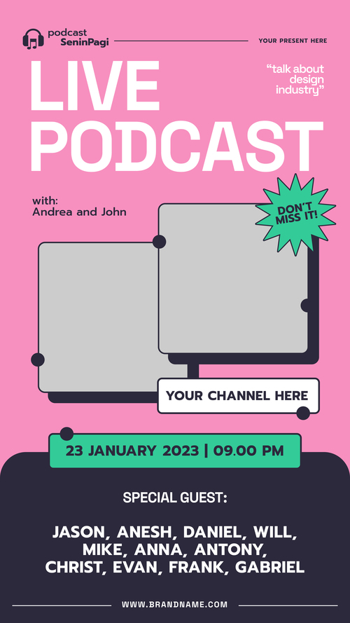 Template design live podcast vector