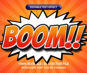 Text effect boom pop art vector