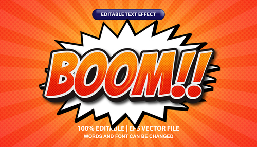 Text effect boom pop art vector
