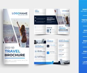 Travel agency trifold brochure vector