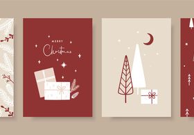 Trendy templates greeting cards scandinavian style vector