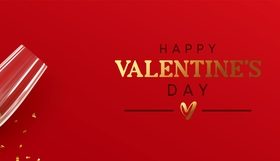 Valentines Day card vector with red background