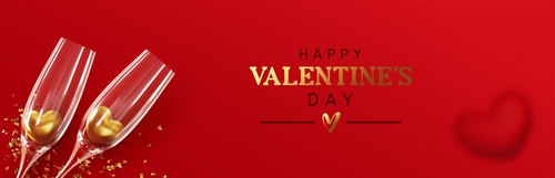 Valentines Day card vector with red background
