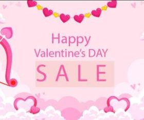 Valentines Day sales advertising template vector