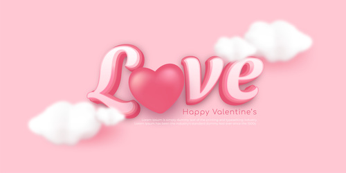 Valentines day concept love letters on pink background vector