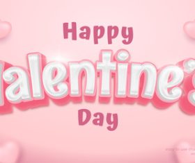 Valentines day vector design with editable text 3d style effect