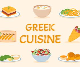 Varied greek cuisine vector
