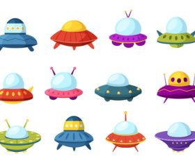 Various UFO illustration vectors
