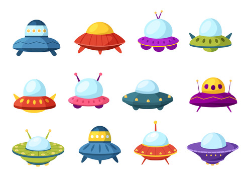 Various UFO illustration vectors