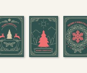 Vintage christmas cards collection vector