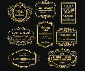 Vintage golden logos vector