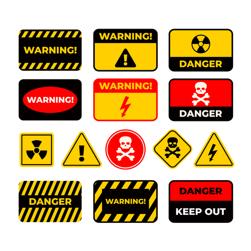 Warning label vector