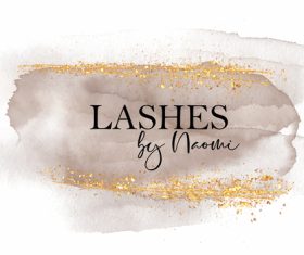 Watercolour hand painted logo design vector