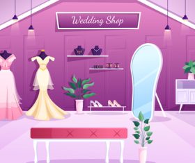 Wedding shop illustration vector