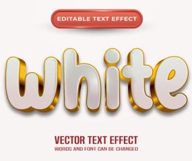 White editable text effect vector