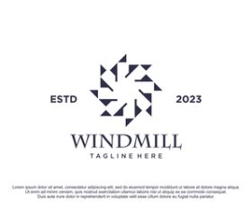 Windmill logo design vector