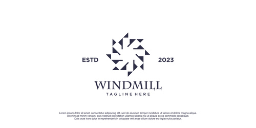 Windmill logo design vector