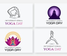 Yoga day logo vector