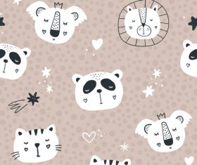 Animal seamless pattern vector