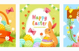 Banner easter greeting card vector