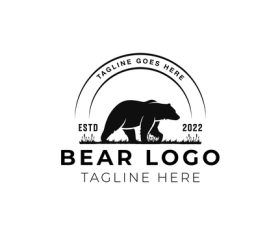 Bear logo the title brand name vector