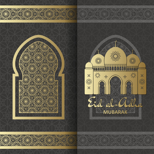 Beautiful eid mubarak card vector
