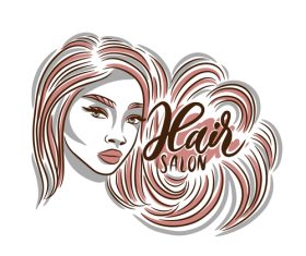 Beautiful girl illustration and calligraphy vector
