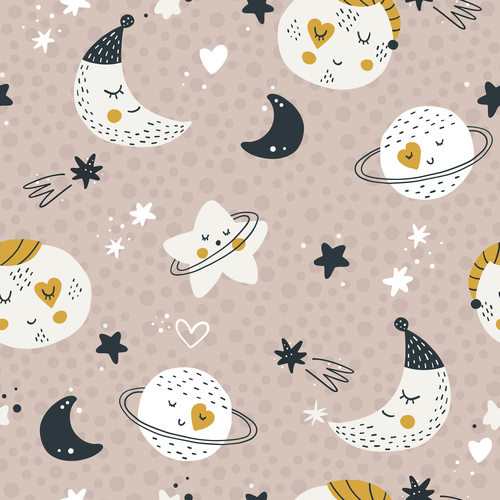 Beautiful space seamless pattern vector
