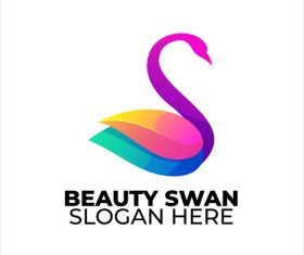 Beauty swan logo vector