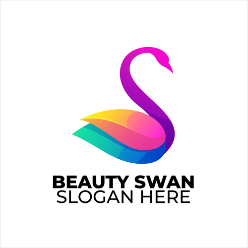 Beauty swan logo vector
